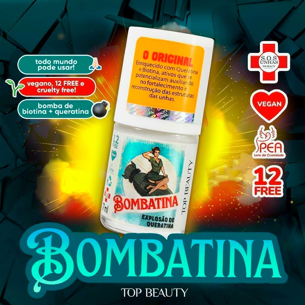Detalhes do Base De Unha Reconstrutora Bombatina Top Beauty S.O.S Unha