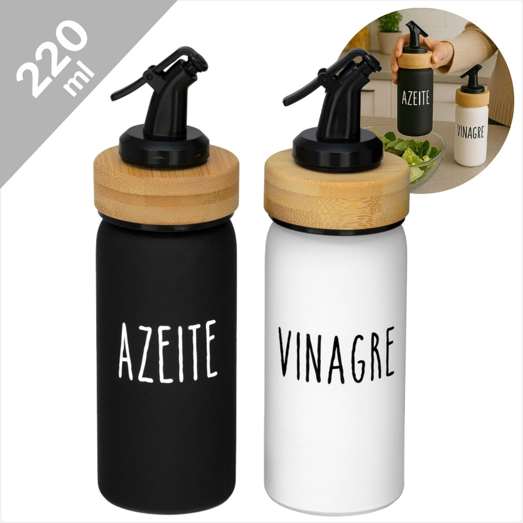 Galheteiro Vidro 220ml Doha 2 Peças Bico Azeite Vinagre em Oferta na Shopee