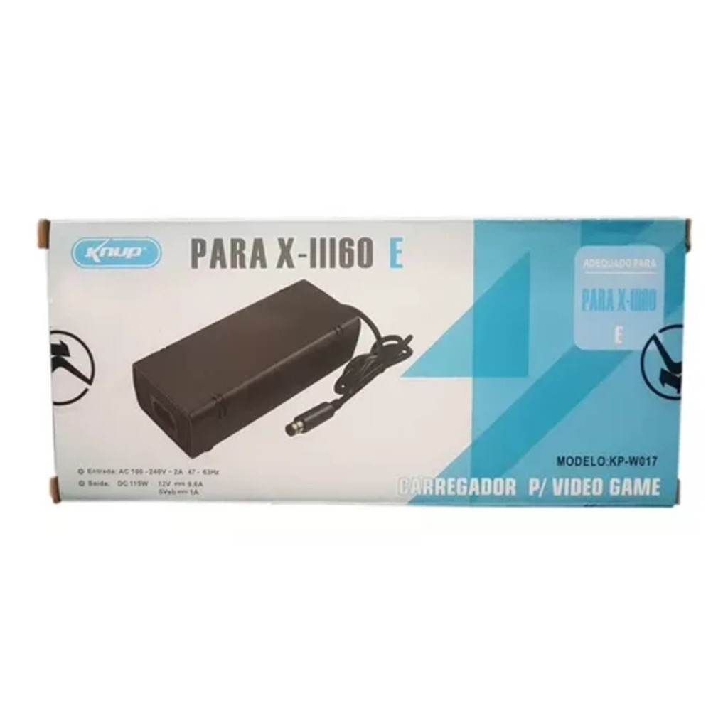 Fonte Para Xbox 360 E 1 Pino Bivolt Cabo De Energia Bivolt KP-W017