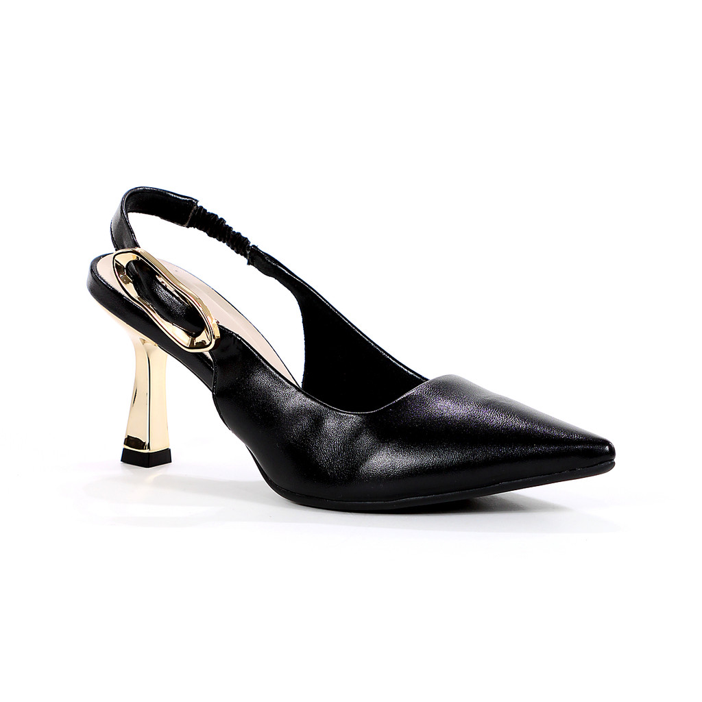 Scarpin Bebecê Slingback Salto Médio Preto - Feminino