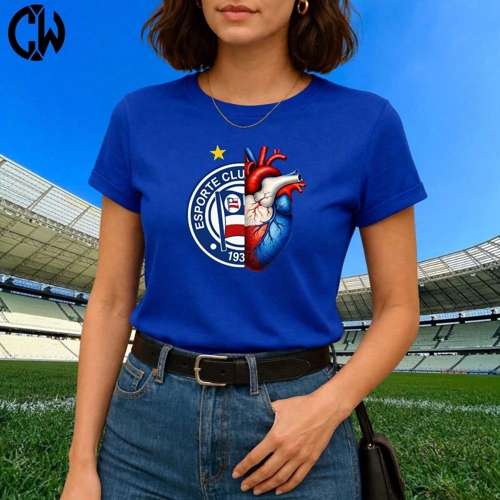 Camiseta Camisa Bahia Coração Torcedor Futebol Lançamento