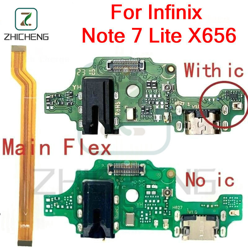 Para Infinix Nota 7 Lite X656 Carregador Conector USB Doca Porta De Carregamento Jack Placa Flexível Principal Conexão D