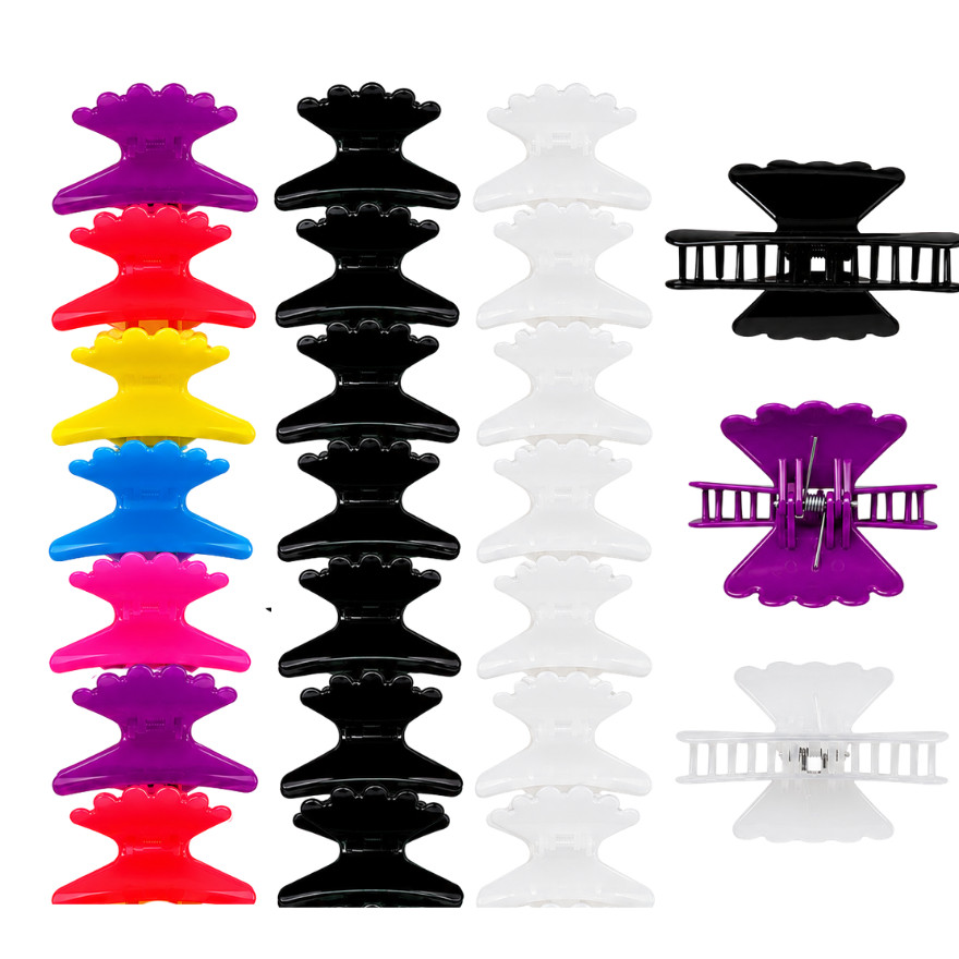 Kit 7 Piranhas Cabelo Salão - Preto Transparente ou Colorido