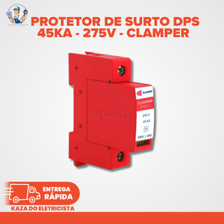 KIT C/2 DPS Protetor de Surto 45kA 275V Clamper Dispositivo Proteção Contra Surtos