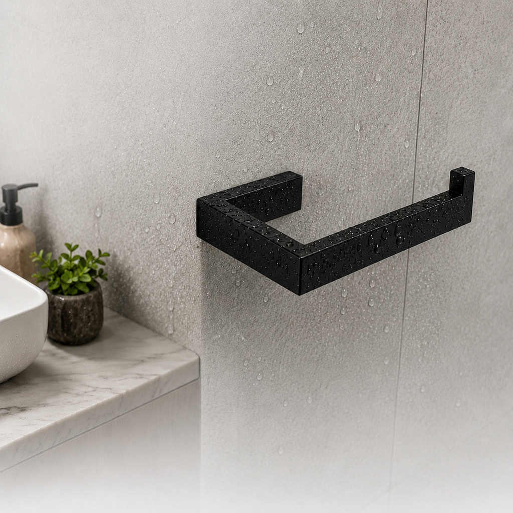 Detalhes do Suporte De Rolo De Papel Higiênico Acessórios Banheiro Lavabo Sem Furar Fita 3M