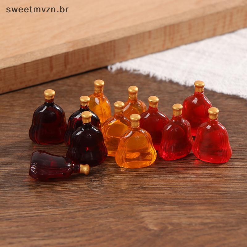 sweetmvzn 10 Peças Garrafas Em Miniatura Para Casa De Bonecas Fingir Brincar Boneca Comida Bebida Acessórios BR