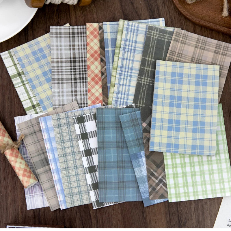 Diário GO Criativo Xadrez Decoração Scrapbook Material Vintage Kit De Papel DIY Colagem Planejador Fundo