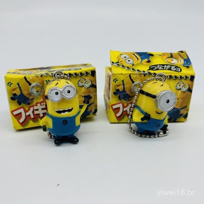 Popular pingente de mini figura do Minion japonês de 2025, em estoque, chaveiro de merchandising de O Malvado Gru.