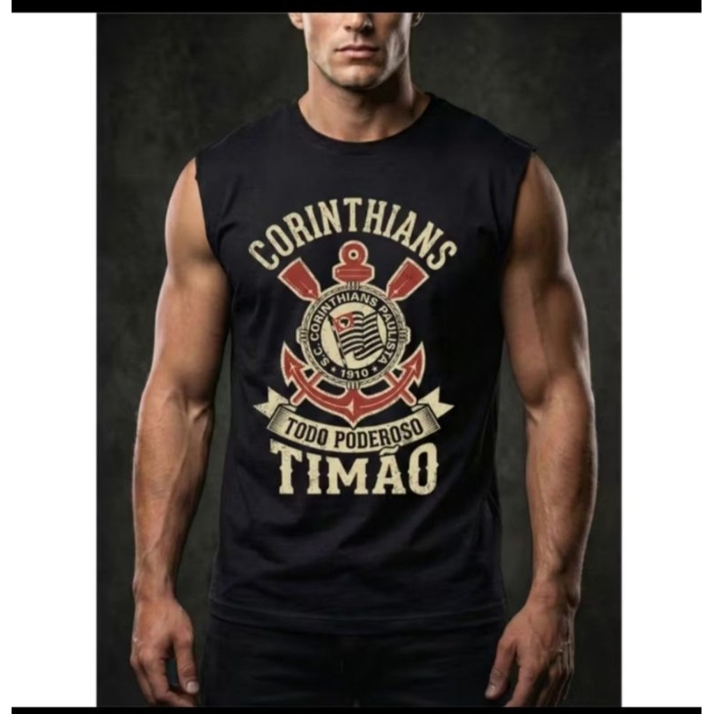 Regata Machão Camiseta Oversized Futebol Estampada Timão Poderoso Streetwear Unissex