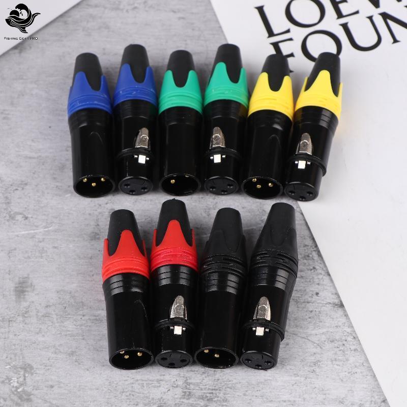 PFG 1/2 Pçs Pino XLR Plug Ja Macho/Fêmea Microfone Conector Adaptador De Cabo Terminal De Fio De Áudio FG