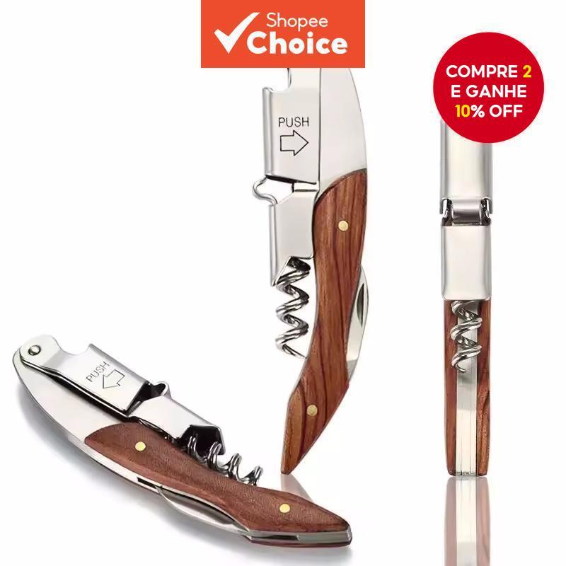 Abridor De Garrafa De Vinho Saca-Rolhas Profissional E Cortador De Folha De Aço Inoxidável Removedor De Lata Para Ferram em Oferta na Shopee