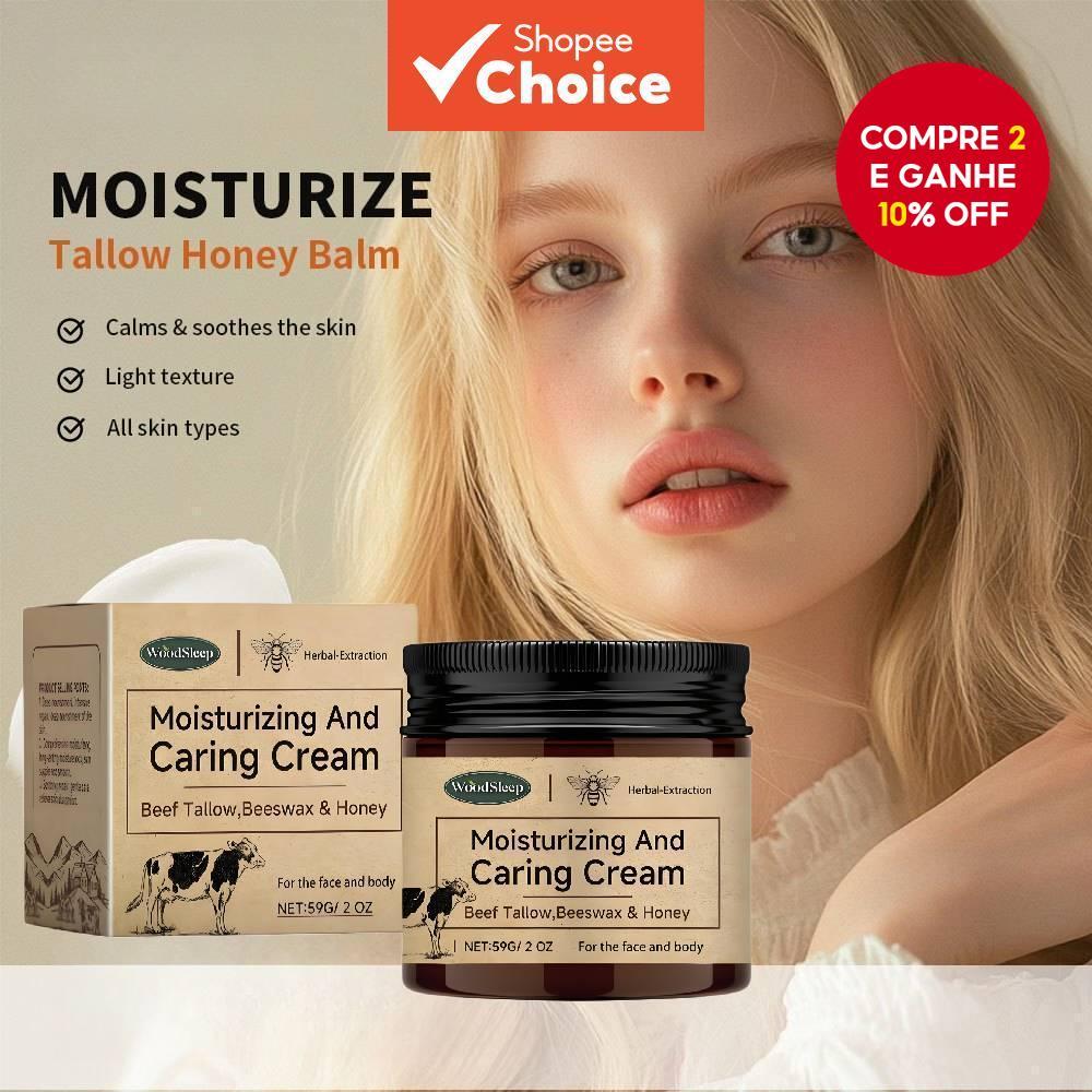 Hidratante Tallow Honey Balm Facial Beef Creme Loção Corporal-59g em Oferta na Shopee