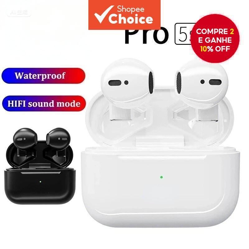 Mini Pro5s TWS Fones De Ouvido Bluetooth Hi-Fi Estéreo À Prova Dwaterproof Água Esportes Toque ENC Redução Ruído