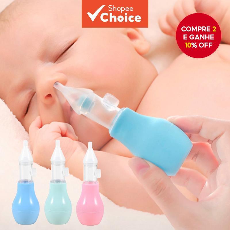  Aspirador nasal de silicone para bebê, limpador de nariz antirrefluxo para bebês