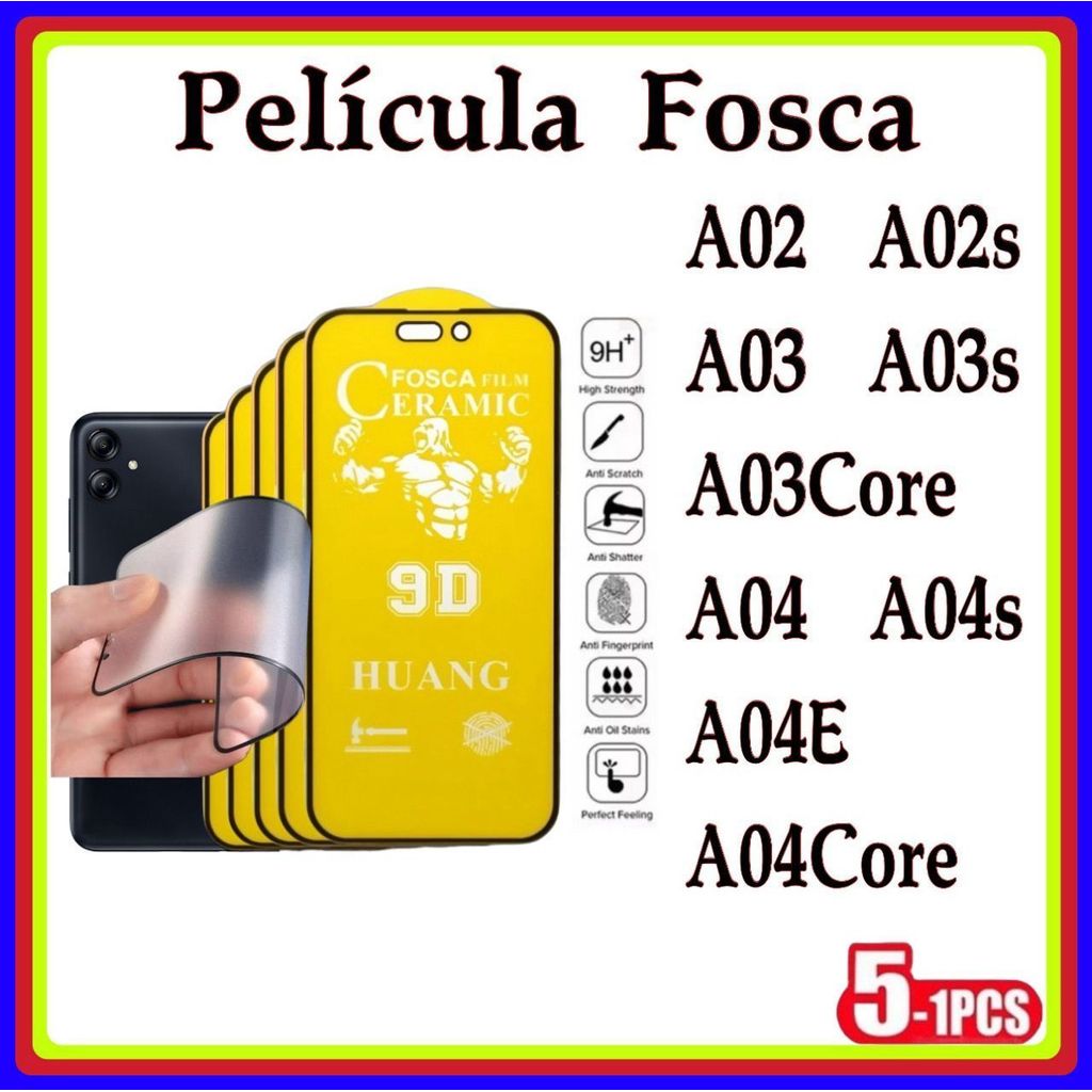Película de Fosca Cerâmica Flexível 9D Hidrogel Samsung A02 A02S A03 A03S A03CORE A04 A04S A04E A04CORE