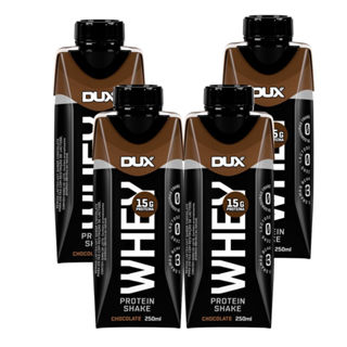 Kit 4 Bebida Láctea UHT Whey Protein Shake Dux Sabor Chocolate com 15g de Proteína 250ml em Oferta na Shopee