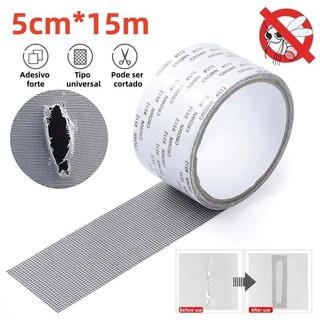 5cm*15m Fita Reparo Tela Mosquiteiro Fibra de Vidro Adesiva Repelentes de insetos Rasgos Janela Veda