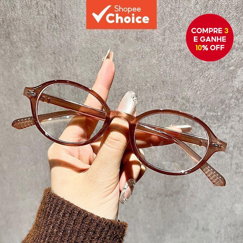 Óculos Ovais Coreanos Retrô Femininos Com Bloqueio De Luz Azul E Armação Leve Para Escritório/Comutação ​