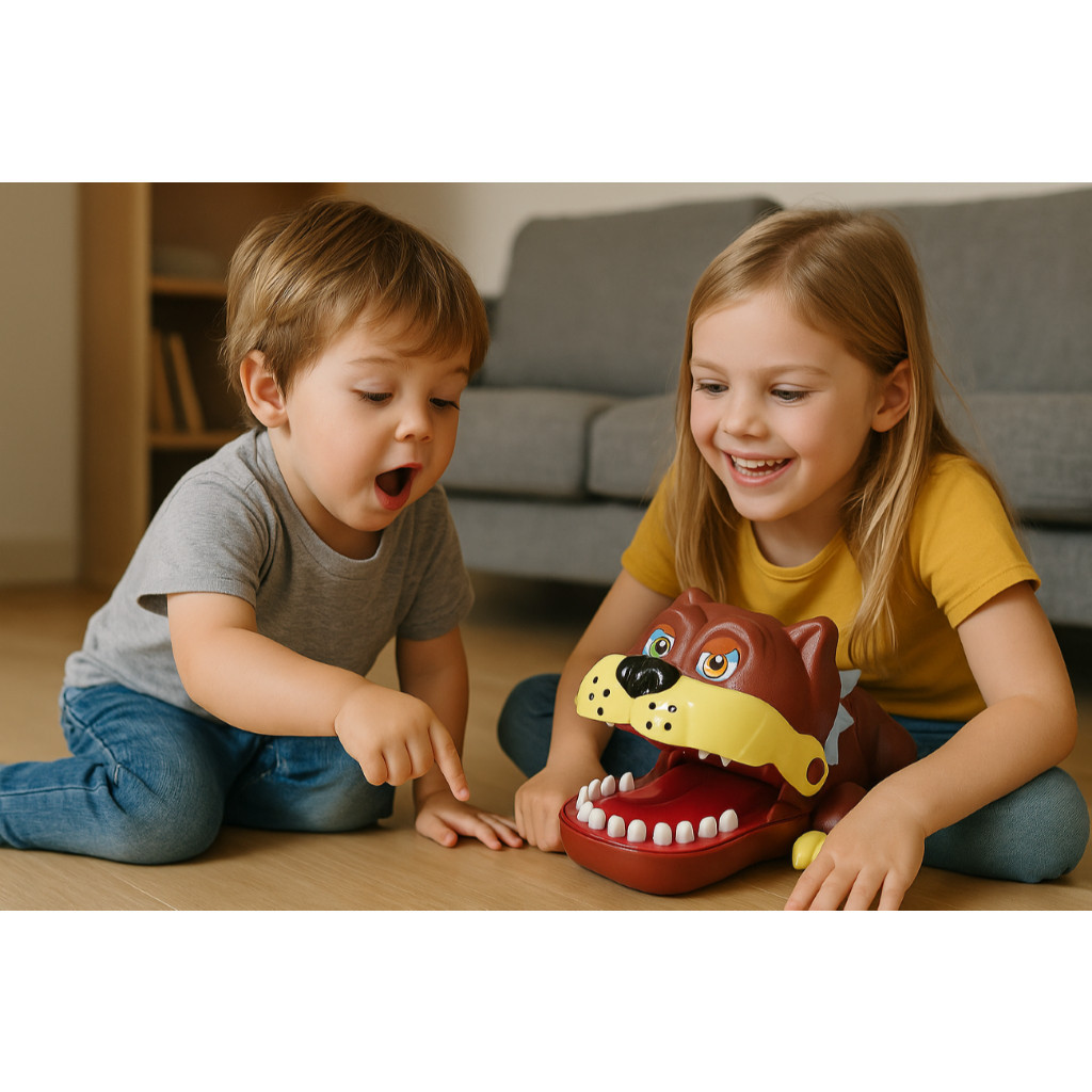 Brinquedo Interativo Divertido Cachorro Infantil Marrom Mordedor Criança Dente Criança Presente