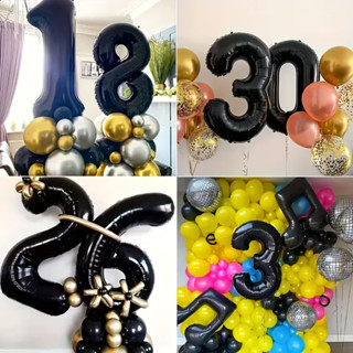 Kit 2 Balão Bexiga 32Pol Metalizado Número 70CM Grande Aniversário Festas Decorações Preto em Oferta na Shopee