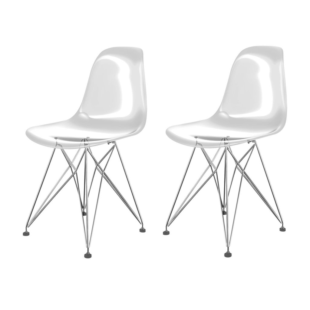 Conjunto com 2 Cadeira para Sala de Jantar Eames Pc Eiffel
