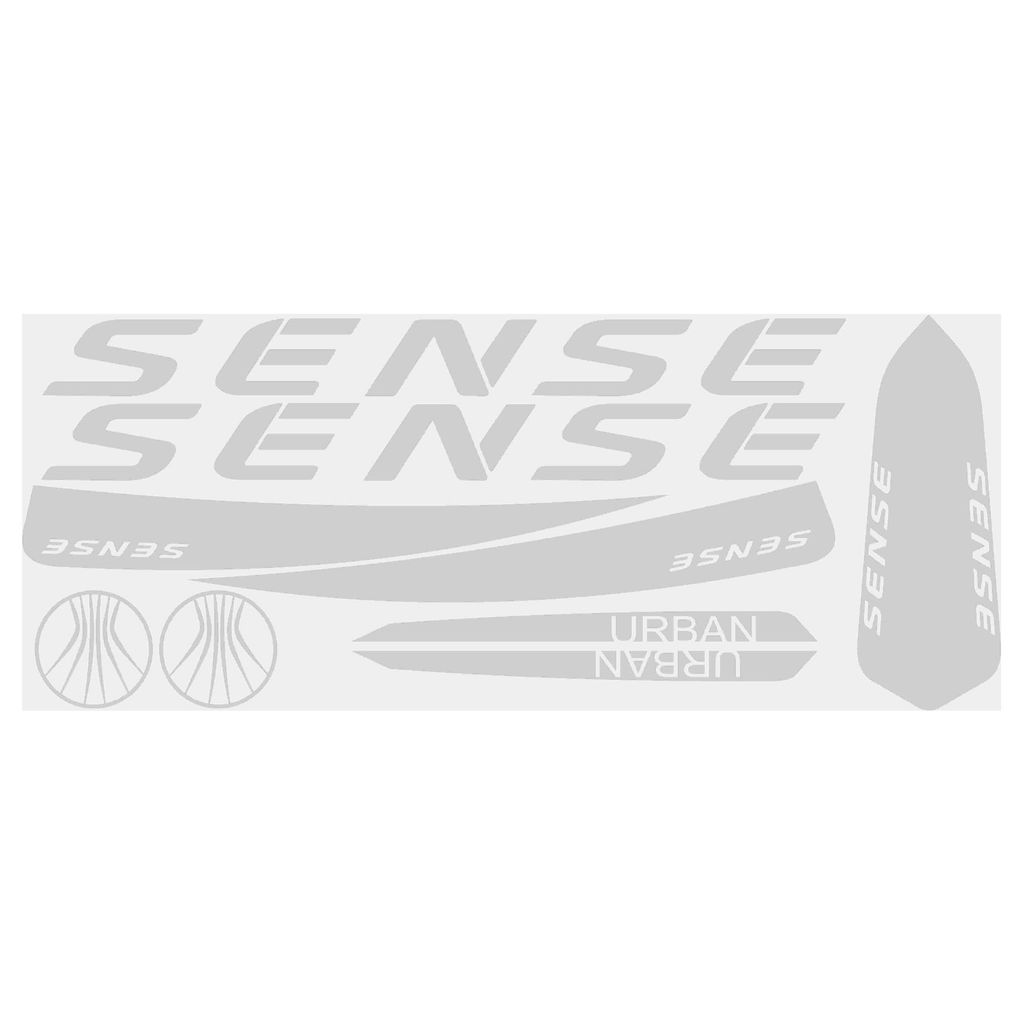 Kit 9 Adesivos Plotter de Quadro Compatível Bicicleta Sense Em Vinil Premium Branco