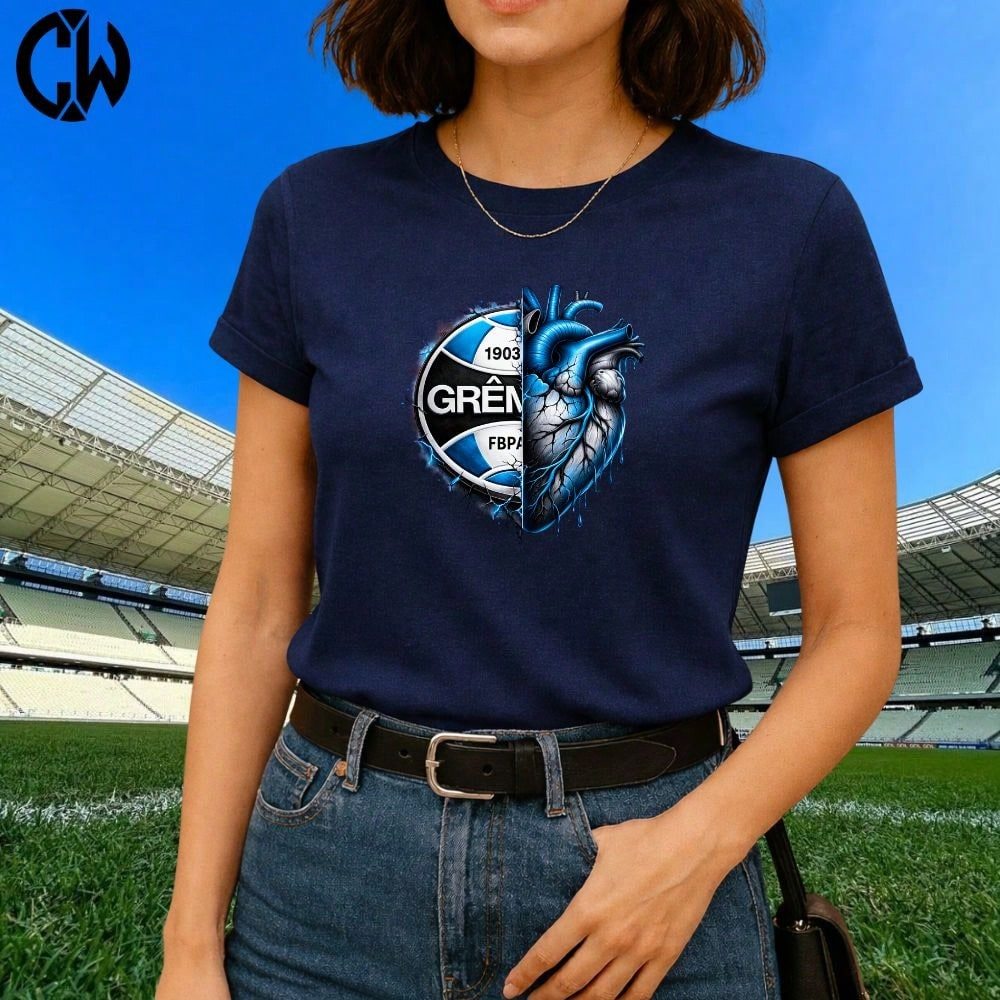 Camiseta Camisa Gremio Coração Torcedor Futebol Lançamento