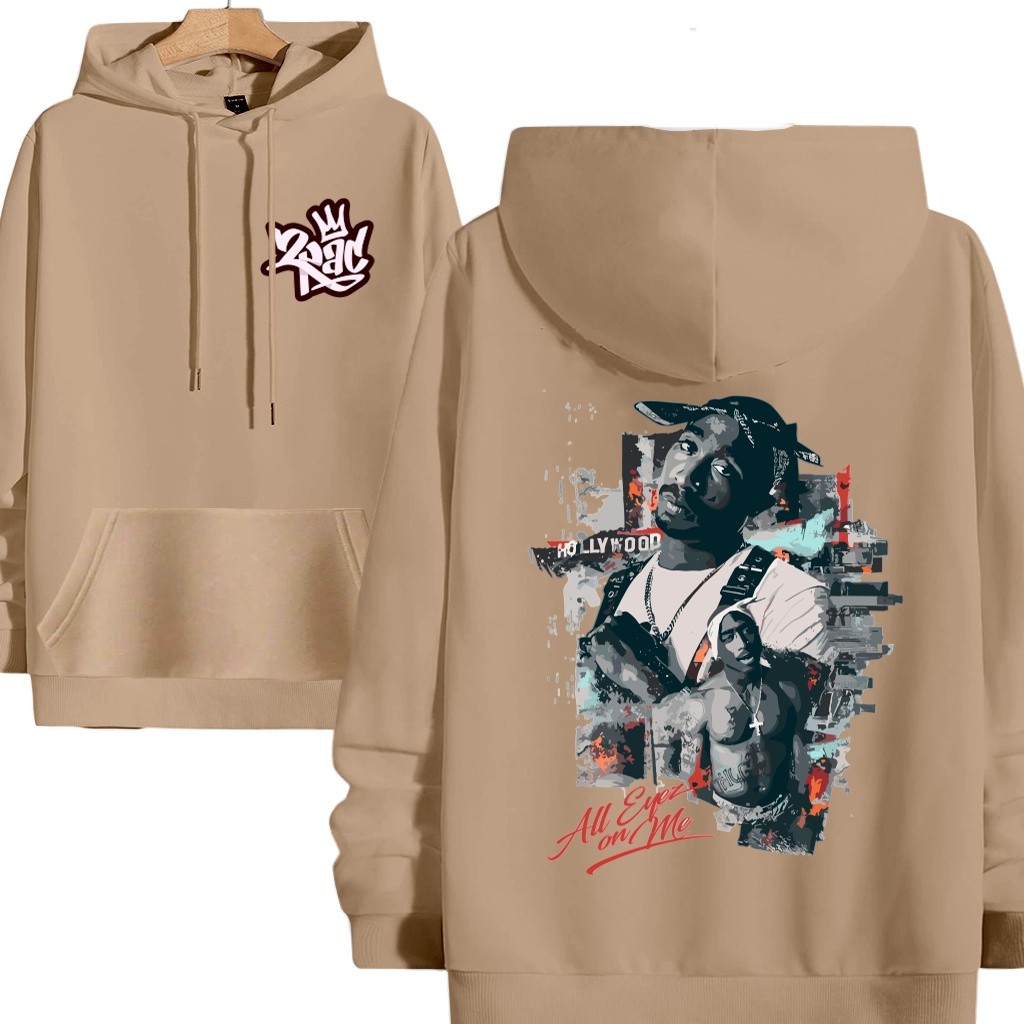 Moletom canguru blusa de frio estampado Tupac Shakur casaco Flanelado algodão Premium, com conforto e estilo