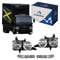 Par Kit Farol + Seta Mb Accelo 715 815 915 1016 Até 2022 Top