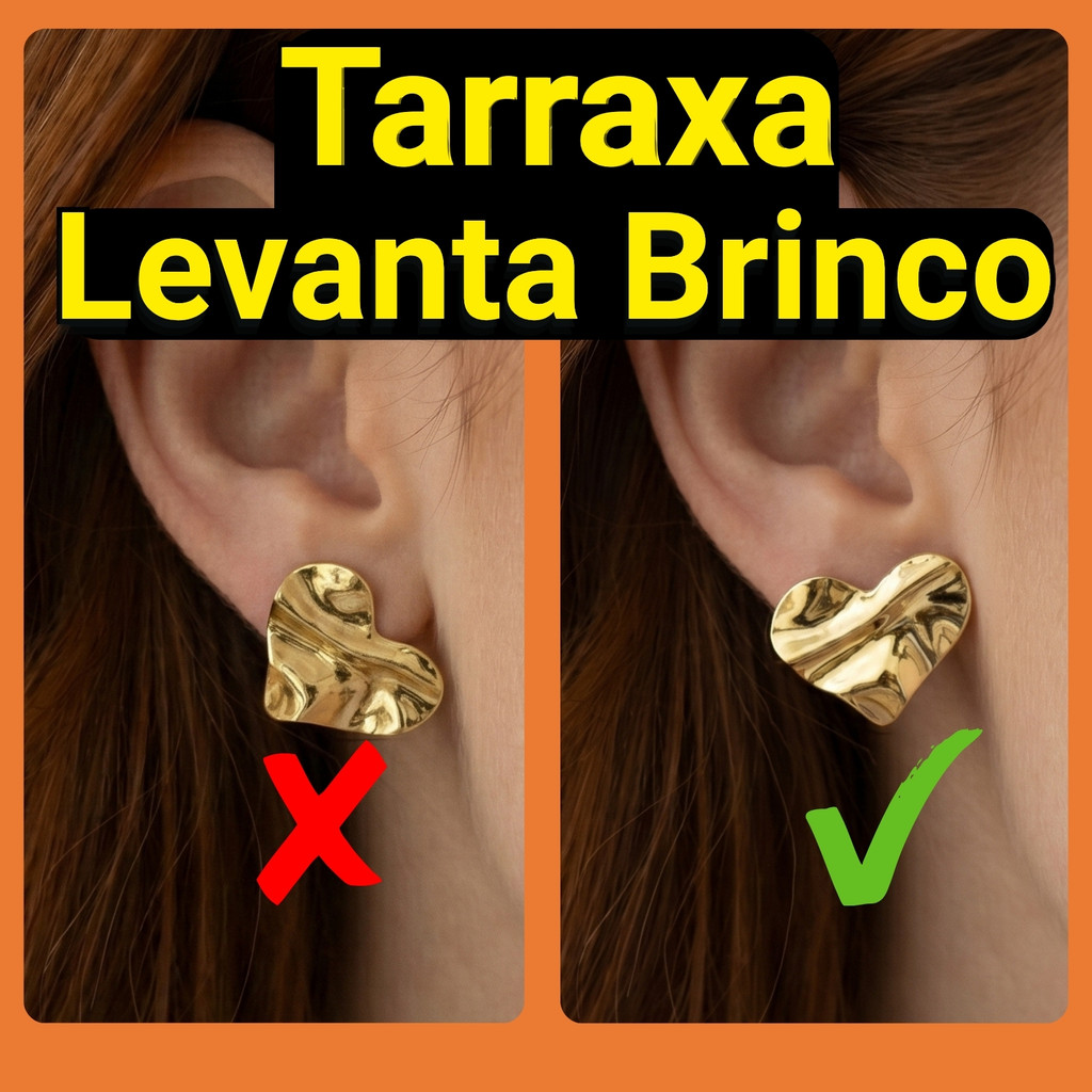 Levanta Brinco Tarraxa Mágica p/ Brincos Orelha Rasgada Hipoalergênico Banho Ouro 18k Prata Acessórios Femininos