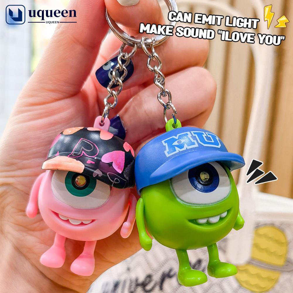 UQUEEN Diga Que Eu Te Amo Som Chaveiro Com Luz LED Dos Desenhos Animados Mochila Decoração Pingente Bonecas Casal Presen