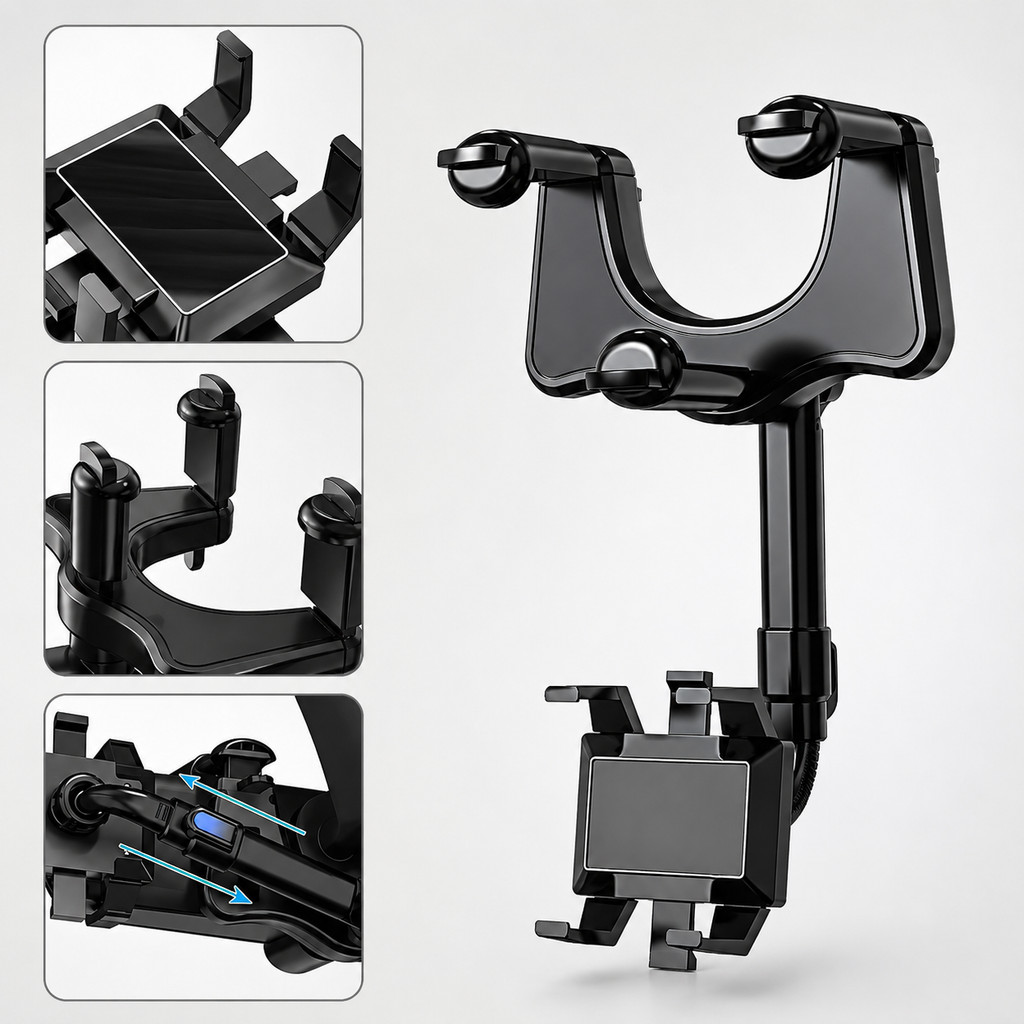 Suporte para celular veicular suporte para retrovisor veicular giratório 360°