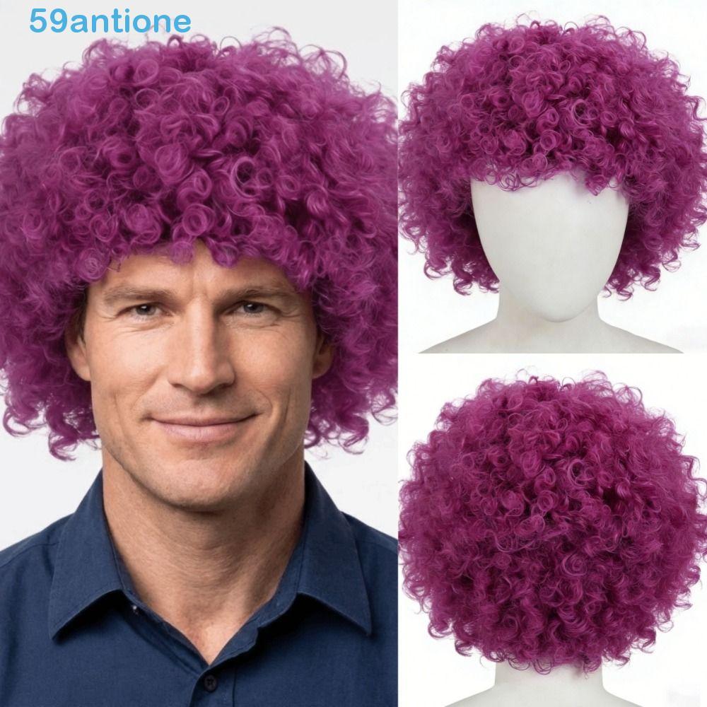 Peruca Cosplay Encaracolada De Palhaço ANTIONE , Cabelo Encaracolado Curto Ondulado Colorido Natural , Resistente Ao Cal