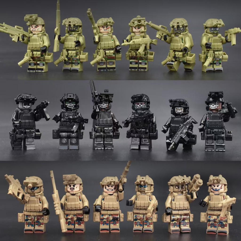 2026 novo estilo 2026 boneca militar camuflagem fantasma forças especiais SWAT boneca arma acessórios montado bloco de c