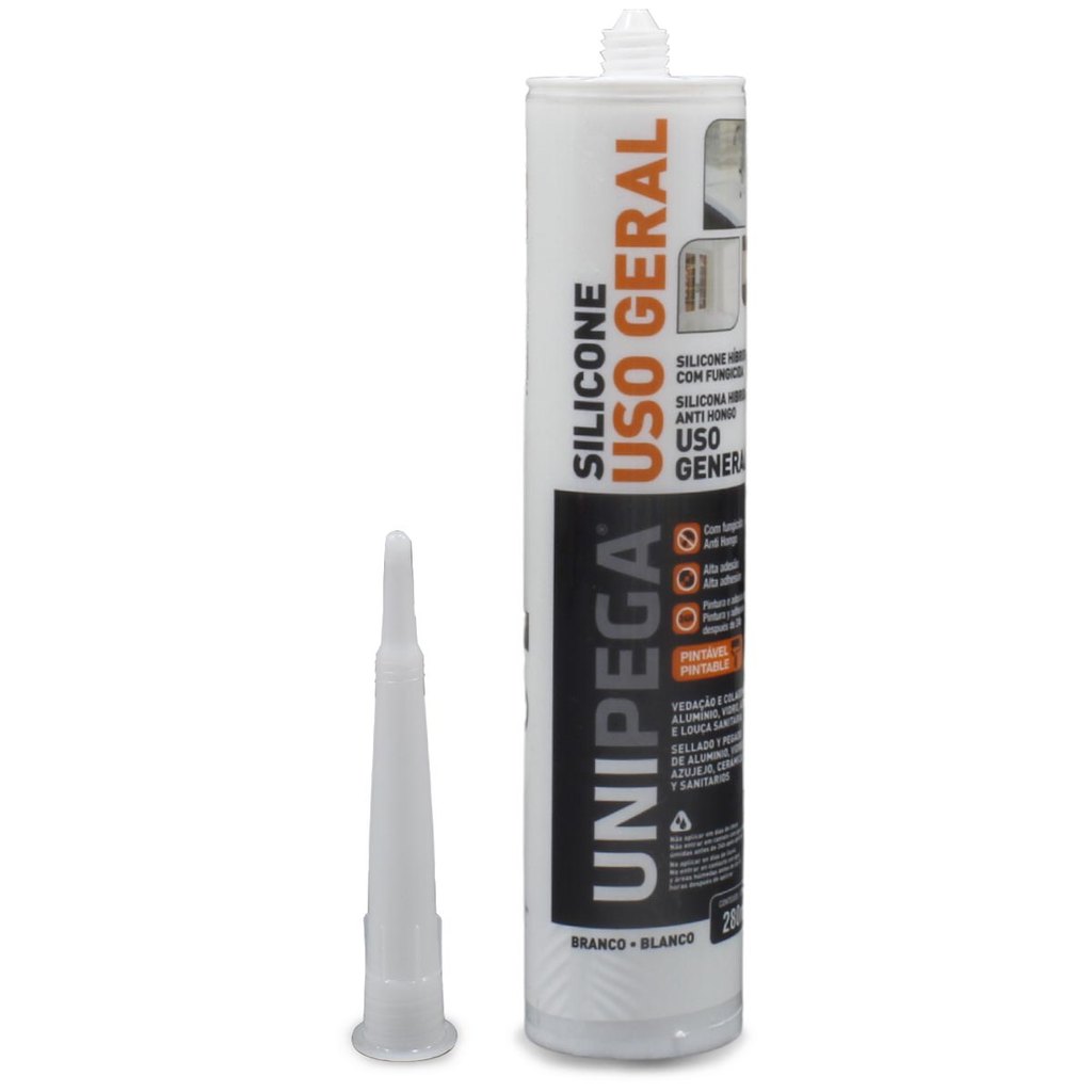 Silicone Híbrido com Fungicida de Uso Geral Unipega Branco 280ml