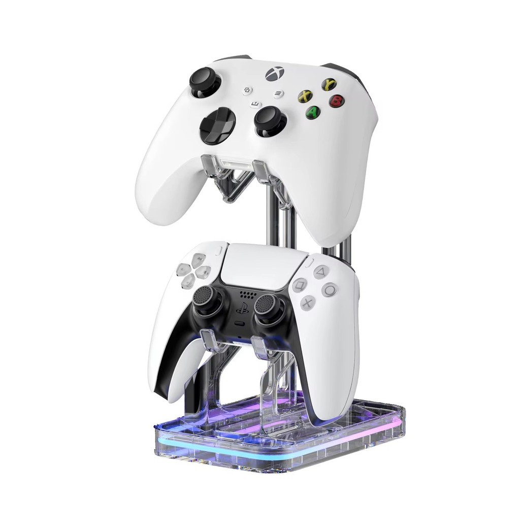 Suporte Gamer RGB para Controle e Headset com LED USB Tipo C DELTA-S431
