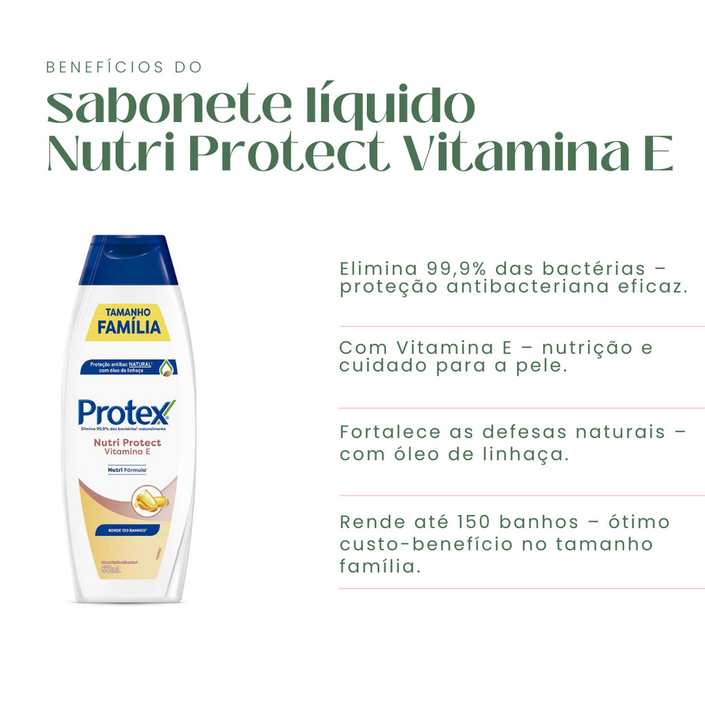 Sabonete Liquido Protex Nutri Protect Vitamina E 650ml — imagem 2 de 2