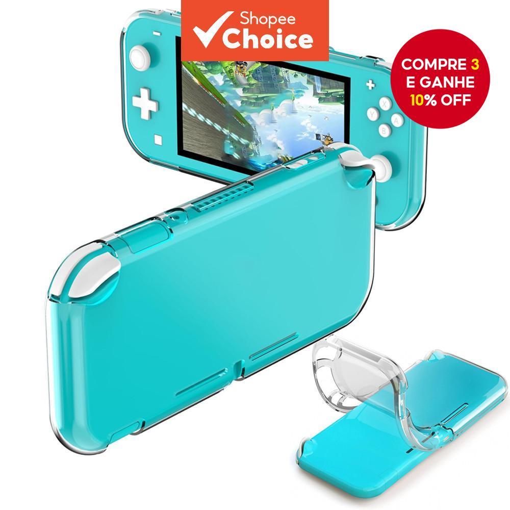  Capa Protetora Transparente em TPU para Console Nintendo Switch Lite, Protetor de Cristal Transparente para Acessórios