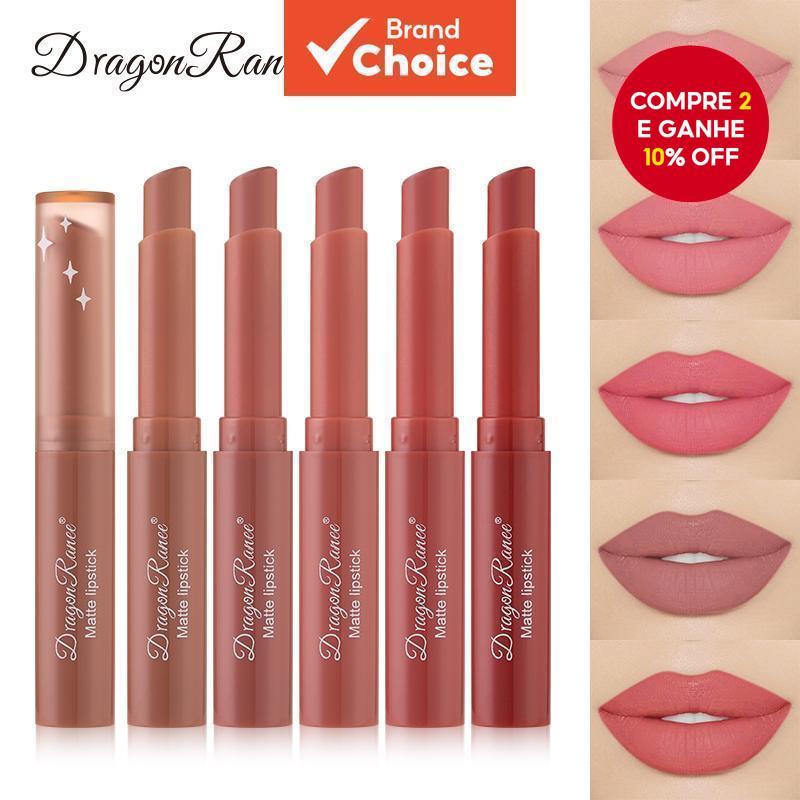 Dragon Ranee Matte Lip Crayon Batom Com Ponta Angular Não Pegajoso Easy Glide Estilo Europeu Pasta De Feijão Nude Cor Hi