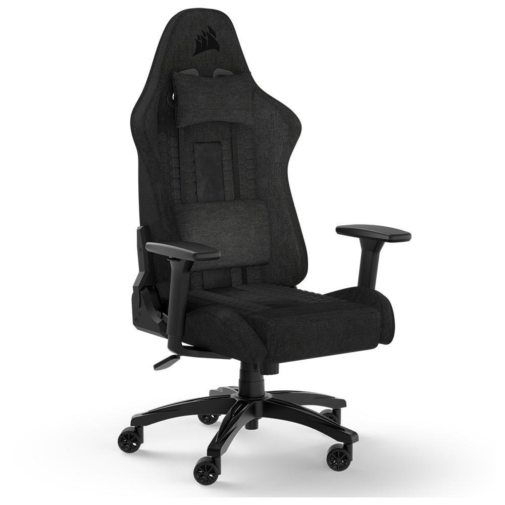 Cadeira Gamer Corsair TC100 Relaxed Fabric Preto Ergonômica Reclinável Com Almof
