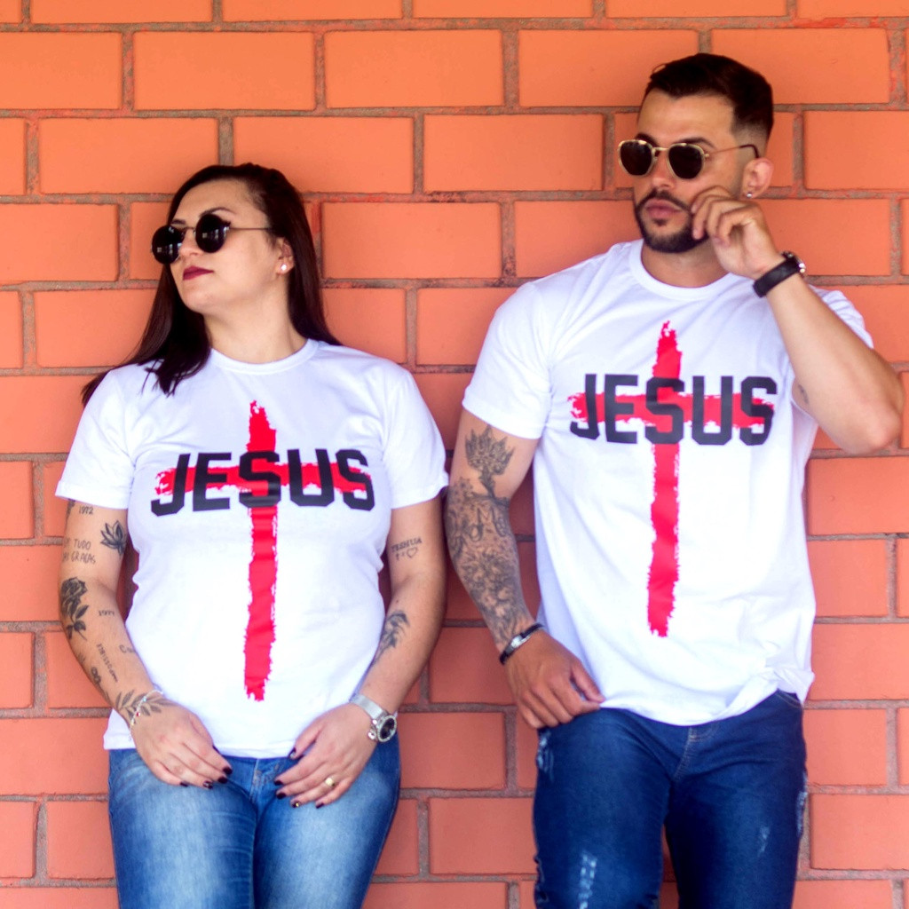 [Camiseta Premium em Algodão Puro]CC Camiseta Masculina Estampada Algodão Gospel Evangélica Jesus Cristo Cruz Yeshua 