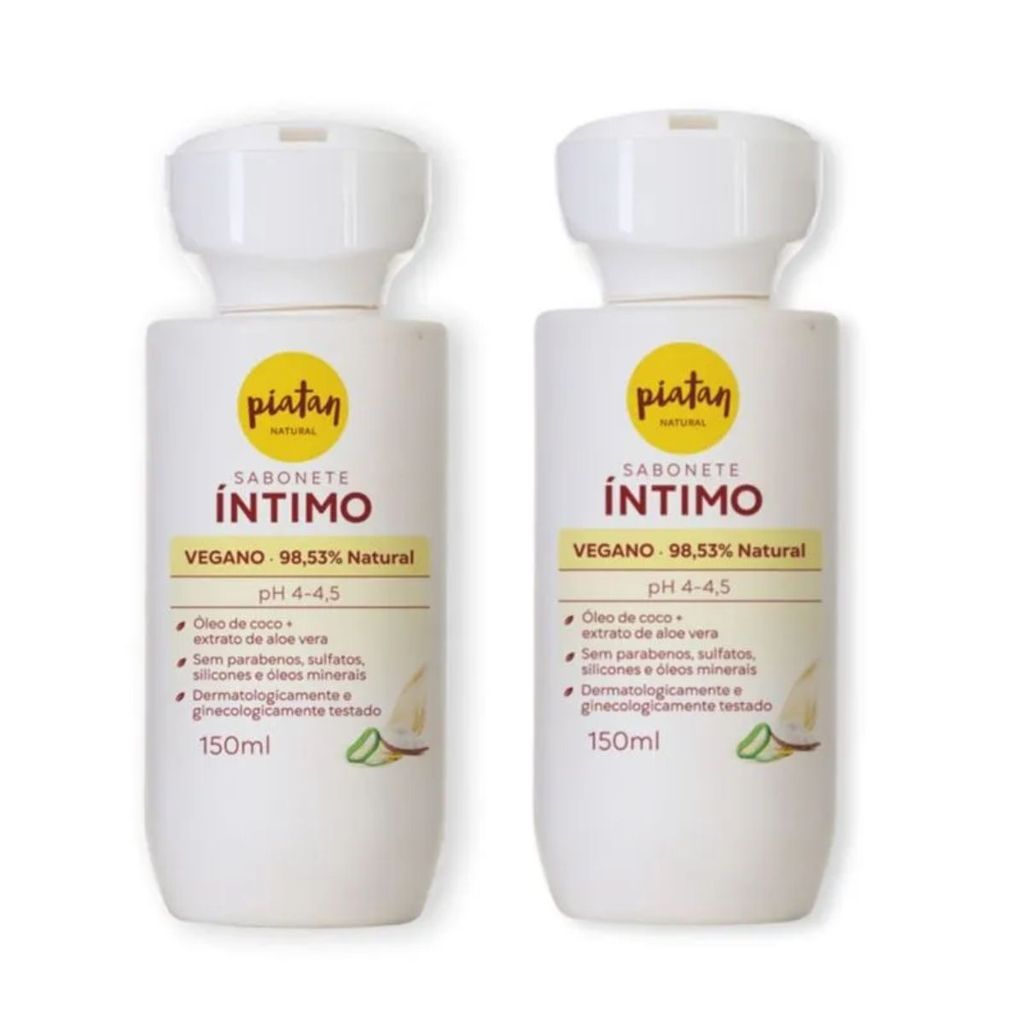 Piatan Natural – Kit Sabonete Íntimo Vegano 2 Unidades p/ Higiene Diária