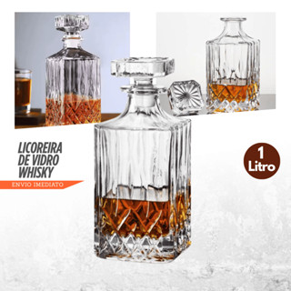 Garrafa Licoreira de Vidro Cristal 1 Litro Whisky Licor em Oferta na Shopee
