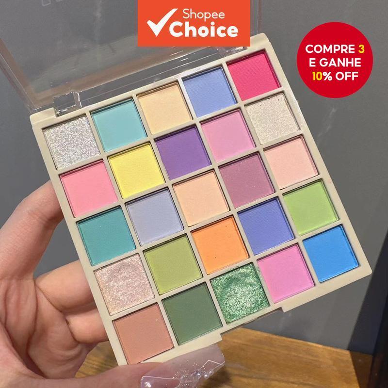 25 Cores Paleta de Sombra Macaron Sombra Colorida Perolada Maquiagem de Palco em Oferta na Shopee