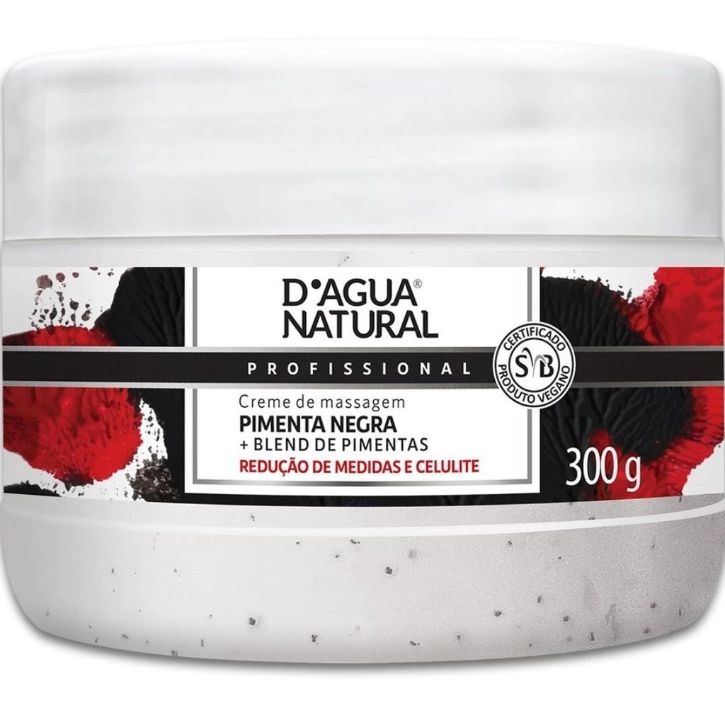 Creme Massagem Pimenta Negra Dagua Natural Termoterapia 300g