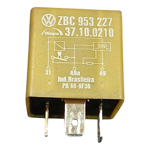 Rele Auxiliar Pisca Alerta Vw 12v 3 Pinos Zbc953227 12v
