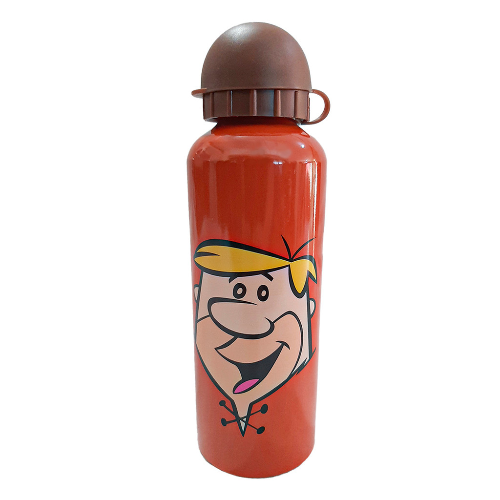Squeeze Barney Os Flintstones 500ml Alumínio Marrom Garrafa Infantil