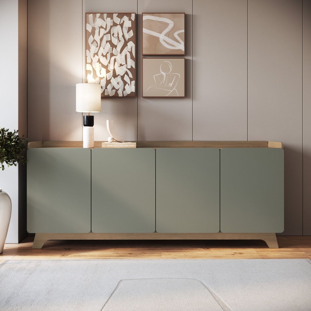 Buffet para Sala de Jantar 200x96x40cm John Verde/Freijó Verde/Freijó