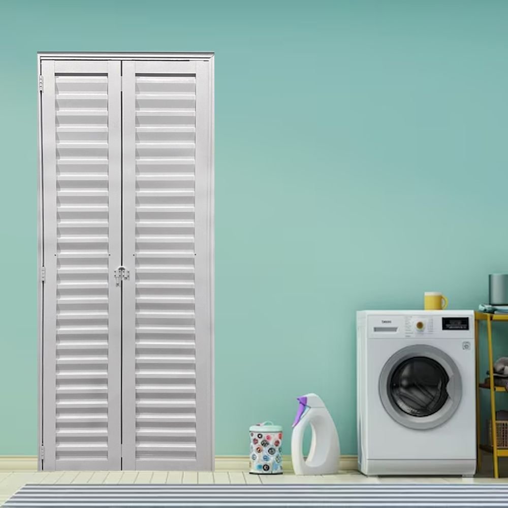 Porta Camarão Palheta de Alumínio 210 X 80cm Linha 25  Abertura Direita Direita