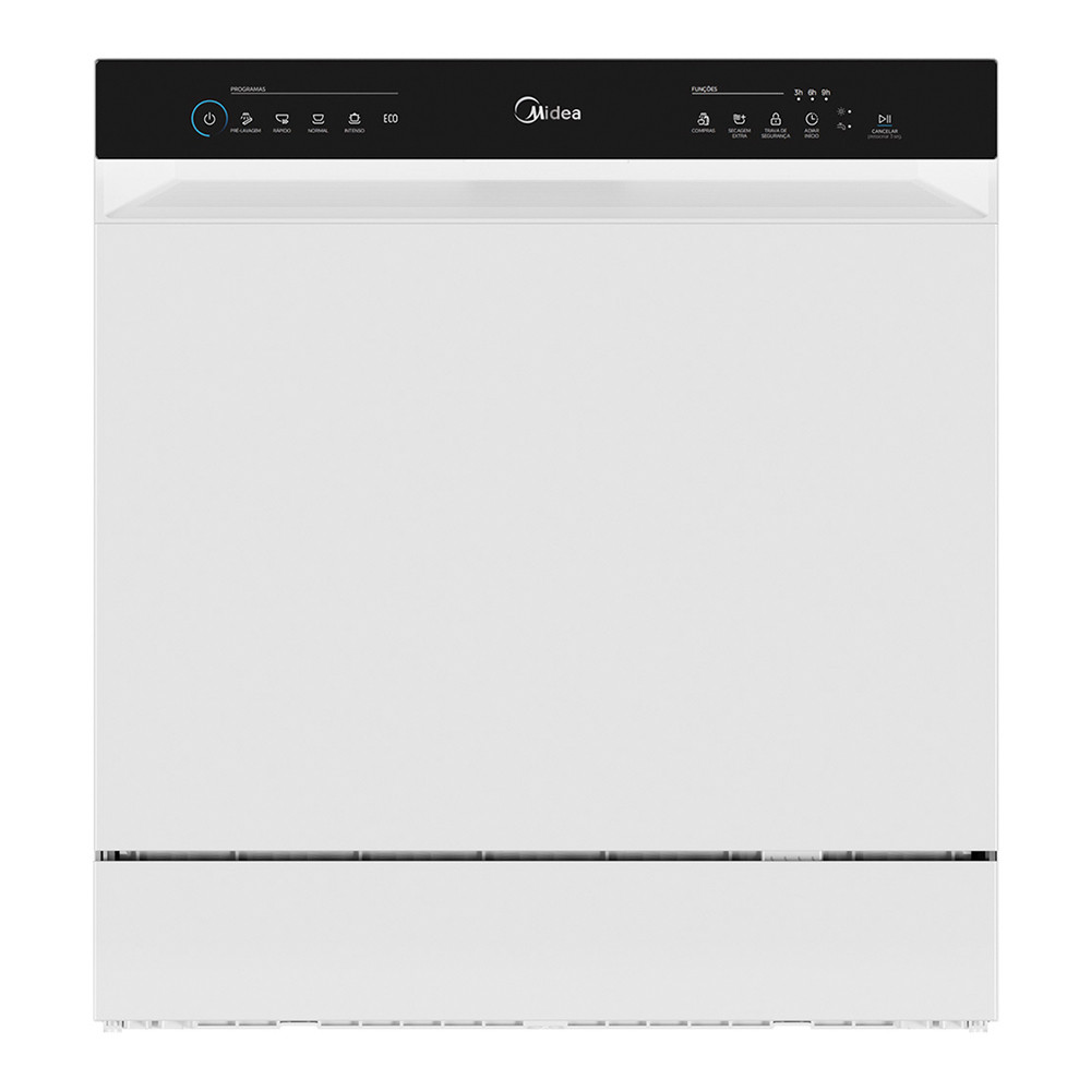 Lava Louças Midea 8 Serviços MDWTF08W1 com Função Touch Plus e Programa Rápido 30' Branca 110V